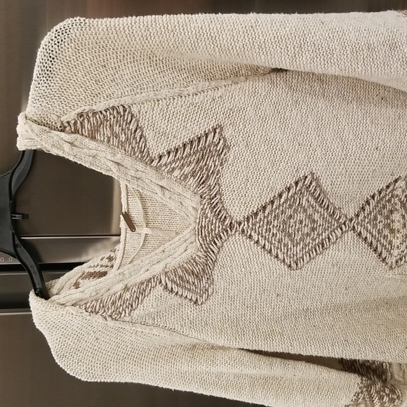 💕FREE PEOPLE💕 Poncho Style Kangaroo Pocket Tunic Hoodie ~ Tribal Aztec Medium - Picture 3 of 9
